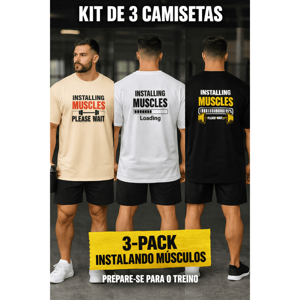 Kit Camisetas Oversized Masculina | Installing Muscles | As mais Vendidas