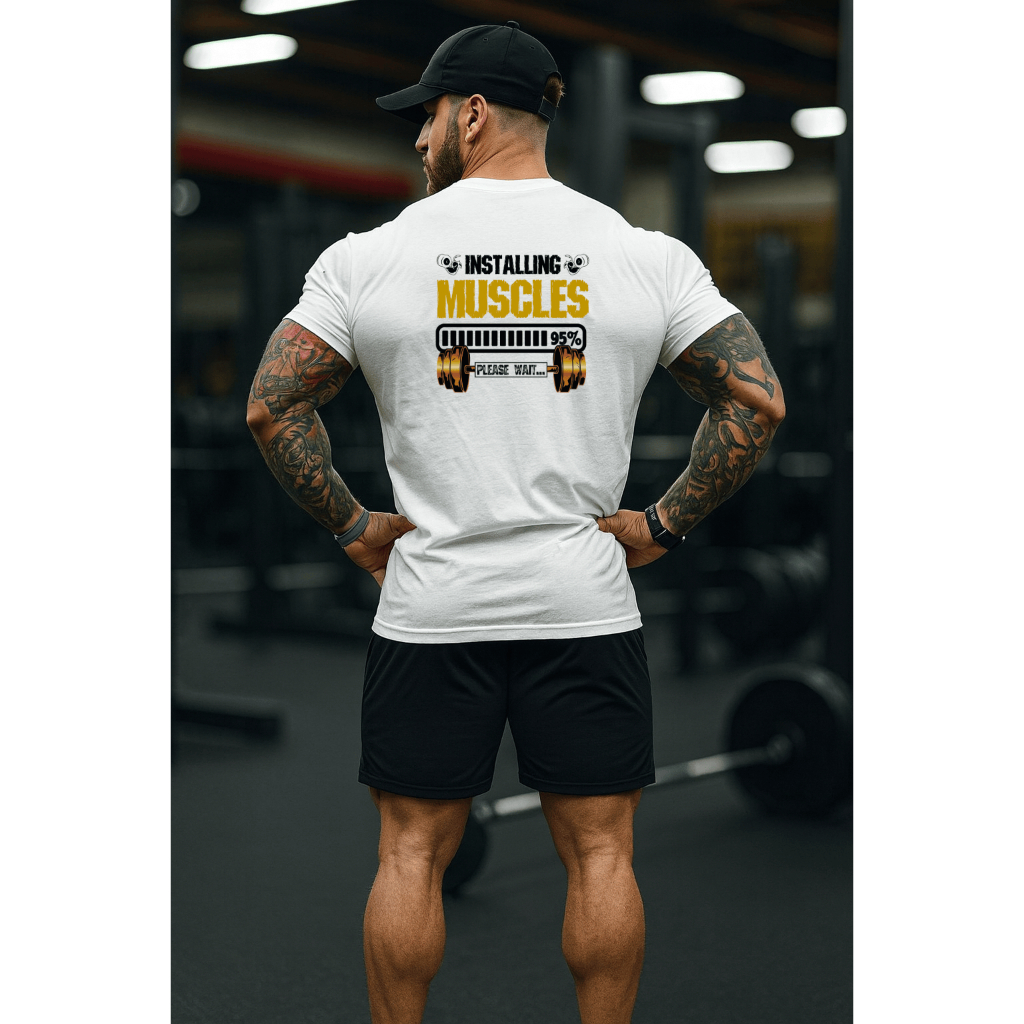 Camiseta Tradicional Manga Curta - Masculina Installing Muscles - Algodão