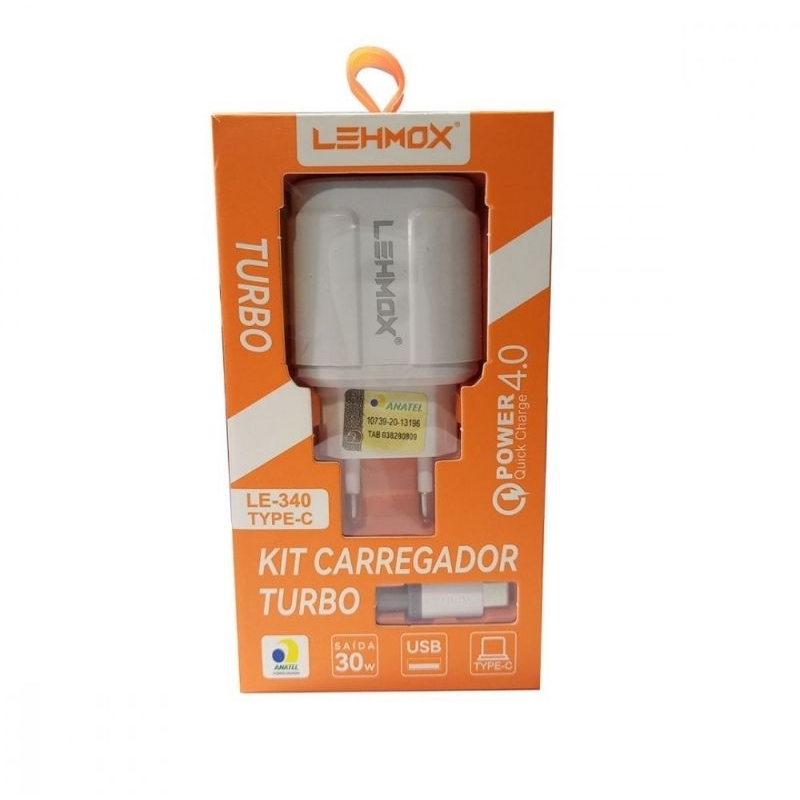 Carregador Turbo Tipo-C 30W Quick Charge 4.0 LE-340
