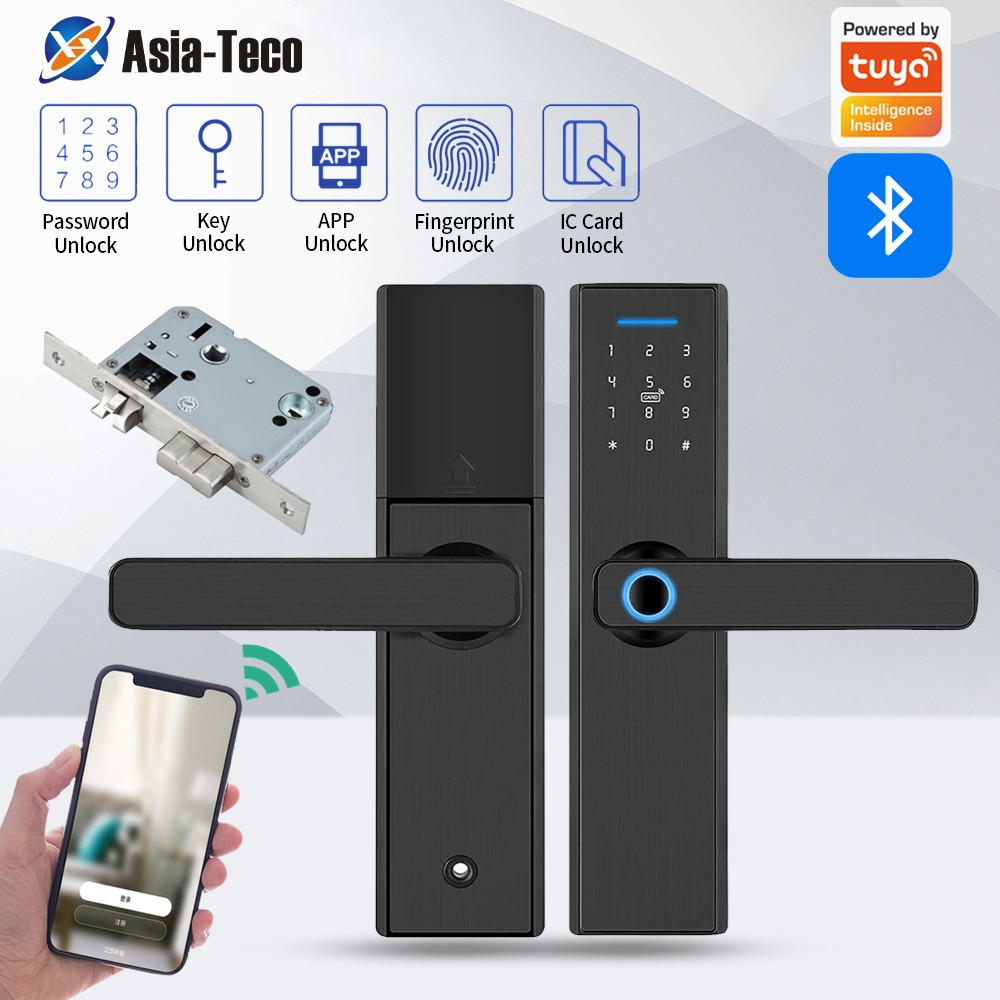 F30 Bluetooth Smart Lock Com Senha De Cartão Touchscreen De Impressão Digital E Chave Mecânica