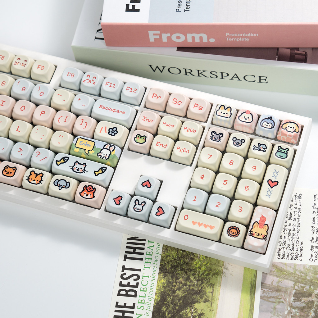 Moa Height Pixel Paradise Keycap pbt Sublimação adequada para teclados mecânicos de 68 87 98 108 etc.