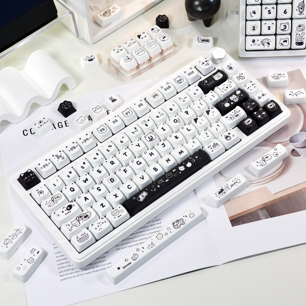 MAO Height Line Kitten 140 Cute Cross Sublimation Mecânico Teclado Keycap