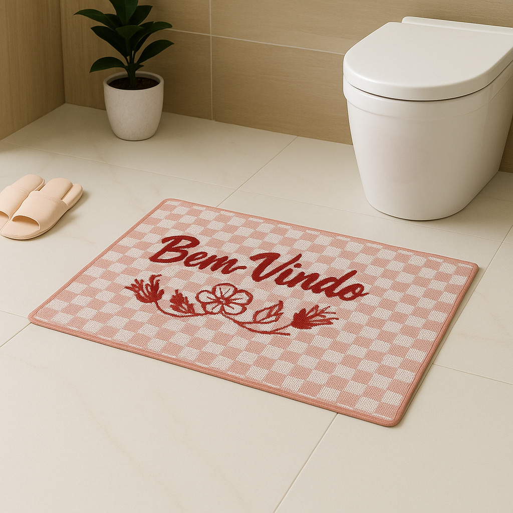 Kit Tapete de Box 100% Algodão, pezinhos/banheiro -Estilo e Conforto para sua Casa