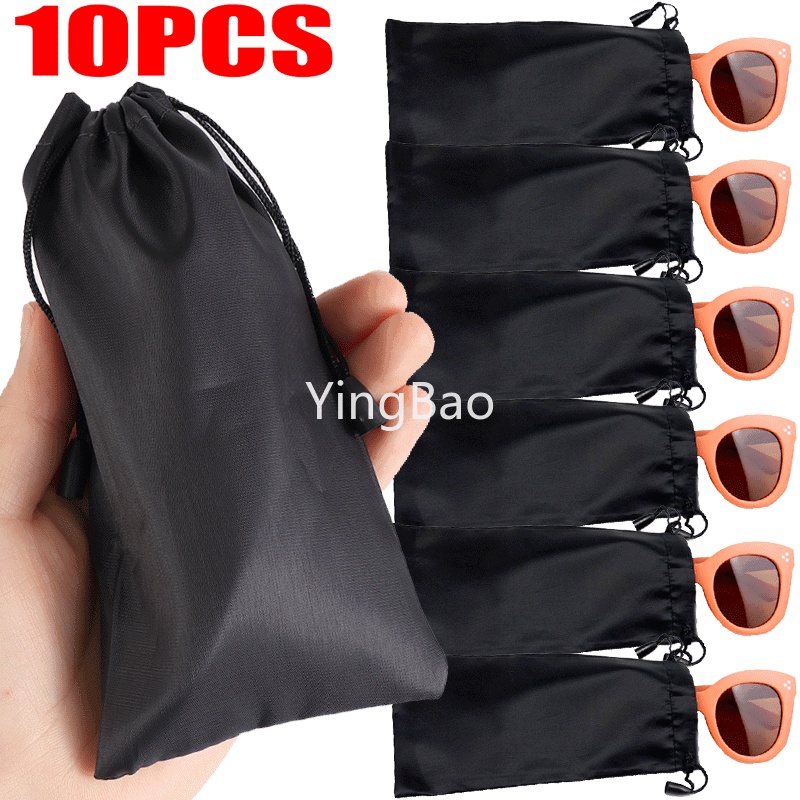 10Pcs Saco De Óculos De Sol Macios À Prova D'água Drawstring Microfiber Pouch Pocket Glasses Carry Bag Container Portátil Para