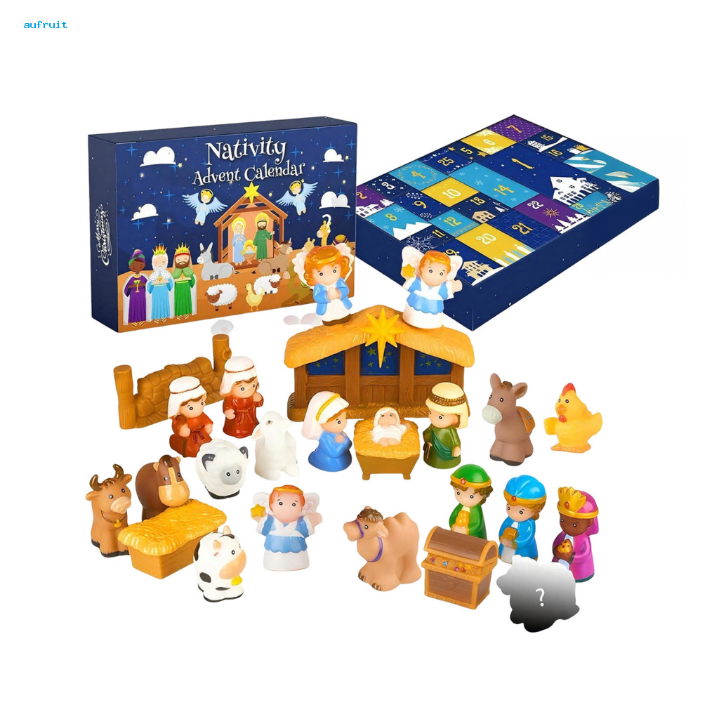 Christmas Surprise Toy Holiday Countdown Gift Box 24 Days Advent Calendar for Kids with Mini Figurines Activities Festiv