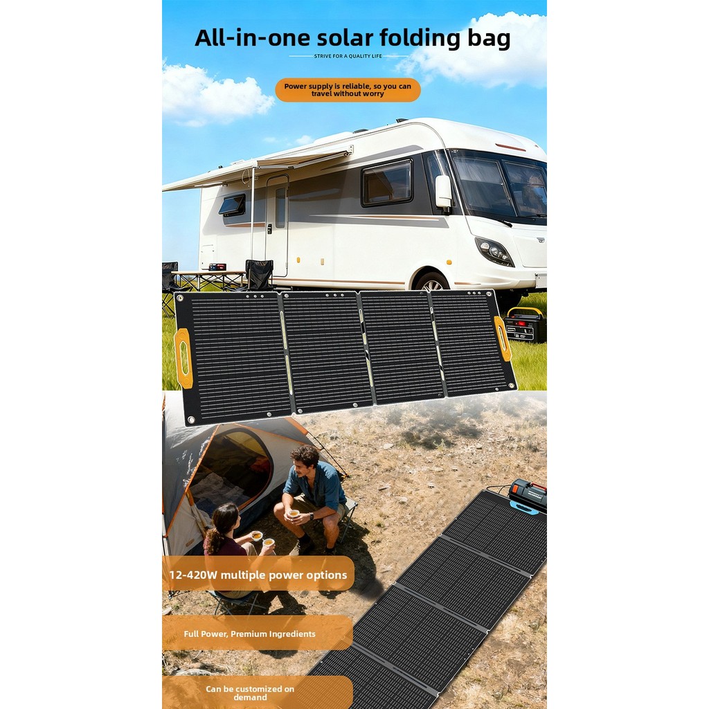 Banco De Potência Dobrável solar USB 12W 12V Para Uso Externo , Compatível Com Telefones Celulares E Computadores , Prop