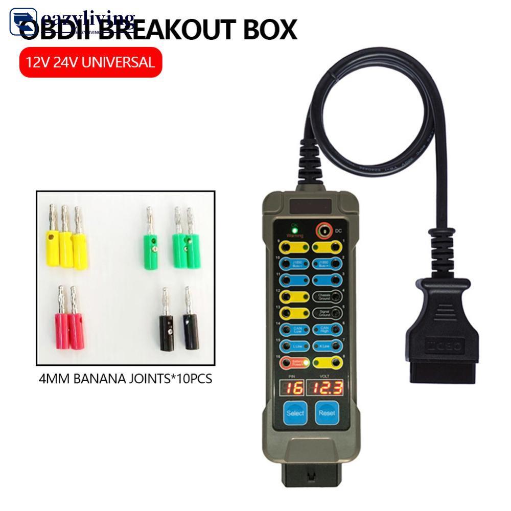 EAZYLIVING Carro OBDII Auto Break out Caixa Obd Breakout Box Detector De Protocolo Com Pin Obd2 Interface Monitor Juntas