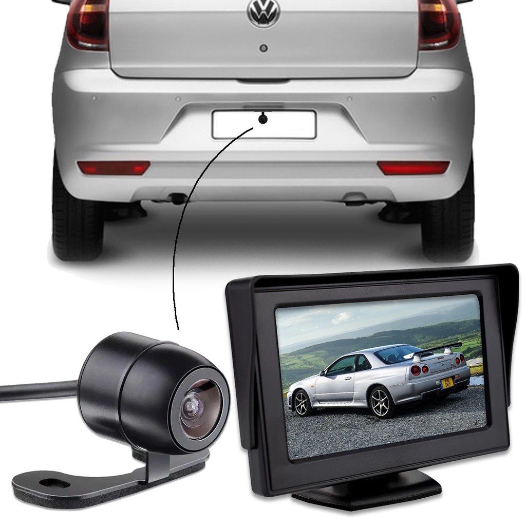 Kit Monitor Estacionamento Tela Fixa 4.3