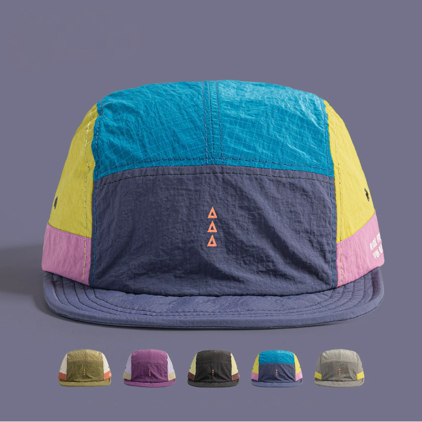 Boné Masculino Aba Curta Five Panel Bordado Nylon Malha Corrida Praia Ciclismo Moda Camping Feminino Chapéu