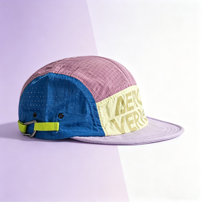 Boné Masculino Aba Curta Five Panel Malha Nylon Bordado Moda Camping Viagem Verão Streetwear Praia Feminino Chapéu