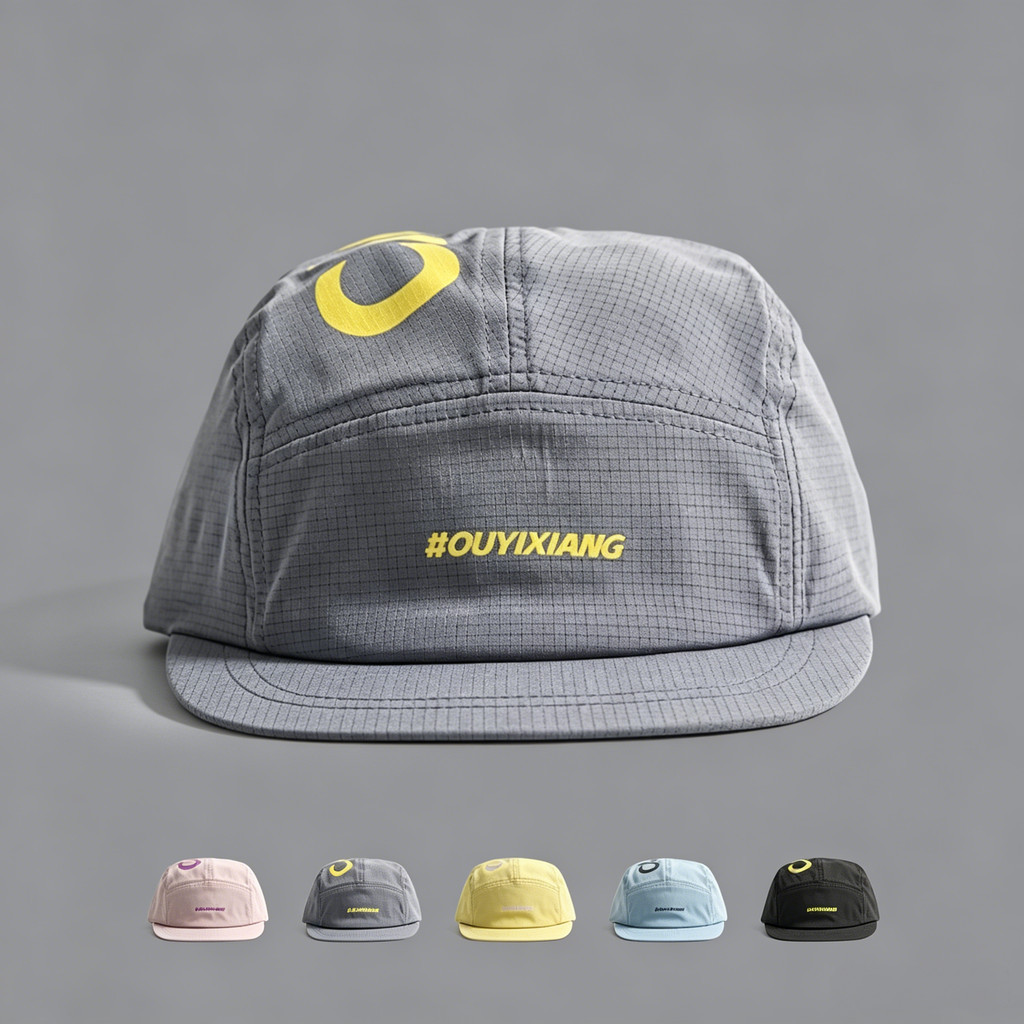 Boné Aba Curta Five Panel Bordado Letras Malha Moda Corrida Camping Ciclismo Diário Verão Masculino Feminino Chapéu