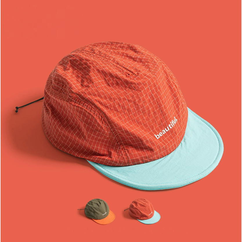 Boné Five Panel Aba Curta Tecido Nylon Corrida Ciclismo Camping Praia Viagem Verão Feminino e Masculino