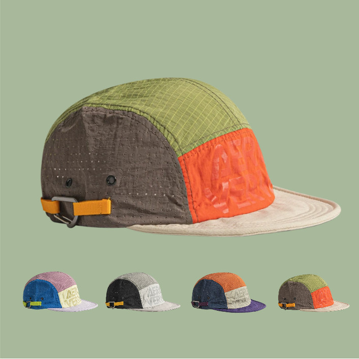Boné Masculino Five Panel Aba Curta Malha Nylon Bordado Moda Corrida Ciclismo Verão Praia Diário Feminino Chapéu