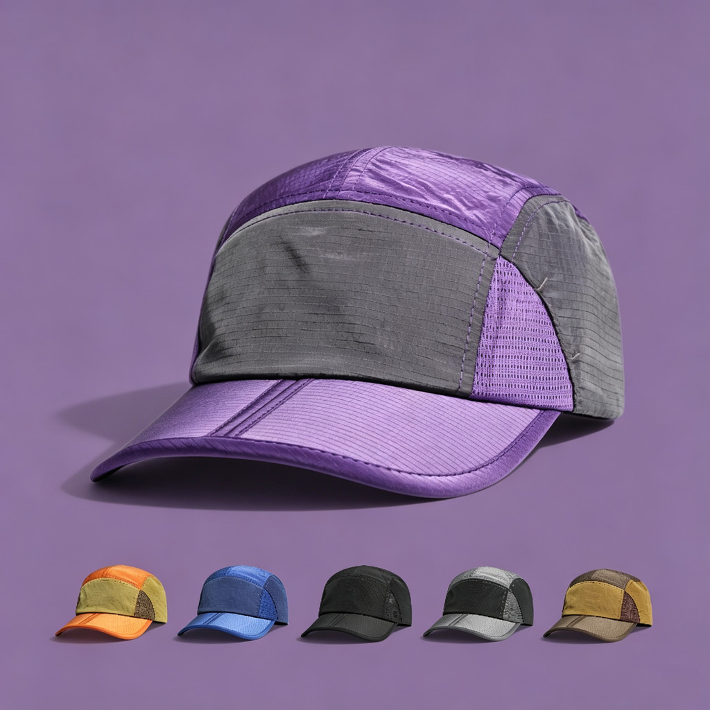 Boné Five Panel Liso Nylon Moda Streetwear Corrida Ciclismo Camping Viagem Masculino Feminino