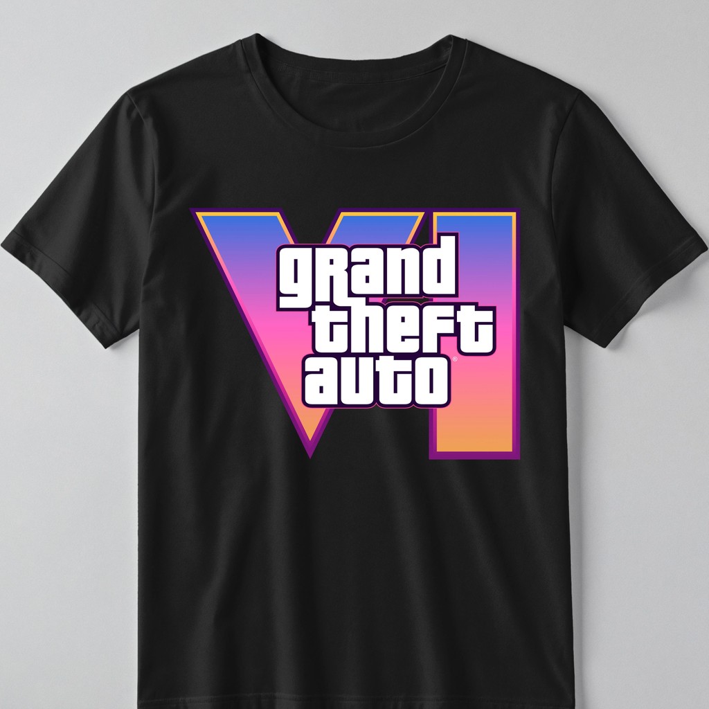 Camiseta GTA 6 Grand Theft Auto VI Logo Gamer 100% Algodão Masculino Feminino Unissex