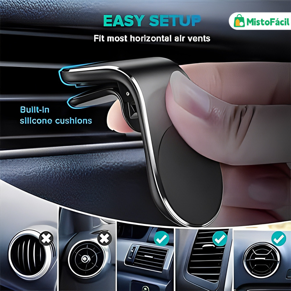 Suporte Automotivo Magnético 360° Anti-Deslizante para Celular em Viagens