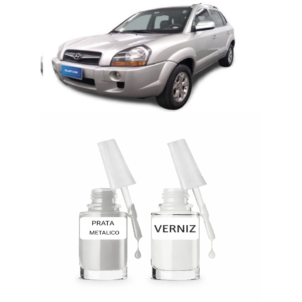 Tinta Tira Risco Automotivo Hyundai Prata Metalicos, Brisk, Sand, Shimerina Silver, Quick Silver