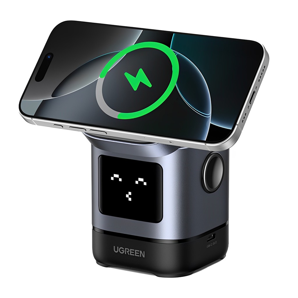 Carregador Magnético Sem Fio Ugreen 2in1 Máx. 15W Preto