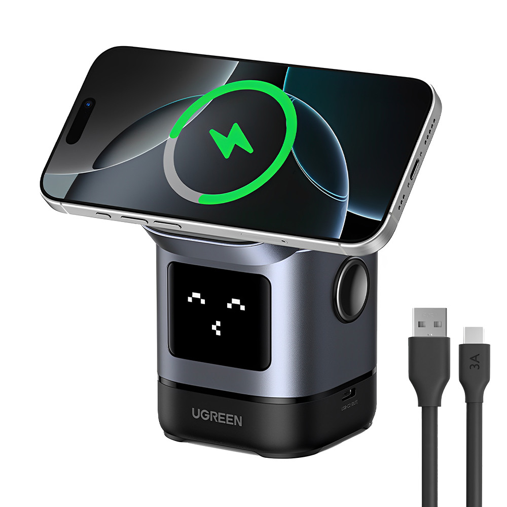 Carregador Magnético Sem Fio Ugreen 2in1 Máx. 15W  +Cabo (K-8690-5887)