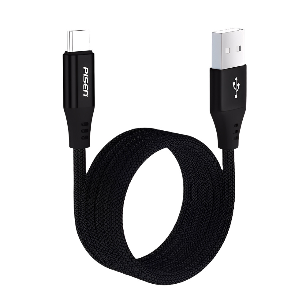 Cabo Usb-A para Usb C Pisen Macho Máx 15W 1Metro Preto