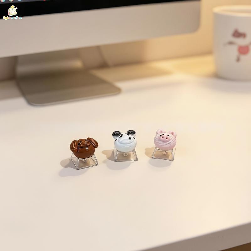 LOF 10 Pcs 3D DIY Cremoso Animal Keycaps Em Formato De Cruz Ajuste Universal Para Teclado Mecânico Home Office Gaming De