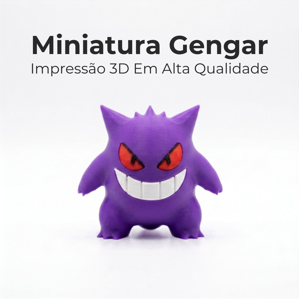 Miniatura Gengar Pokémon 4cm Impressão 3D em PLA+ Colecionável Decoração Geek Anime
