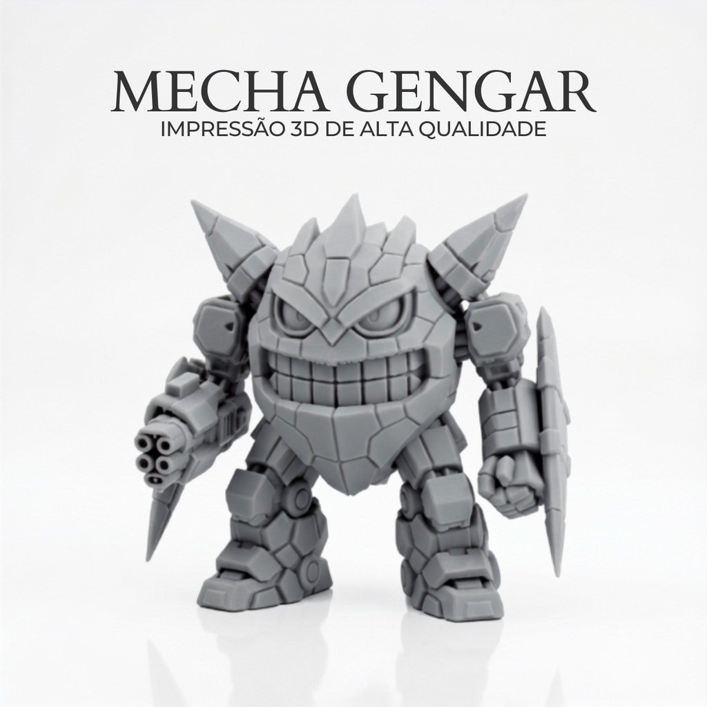 Miniatura Gengar Mecha Pokémon 8cm Colecionável Action Figure Estátua Decorativa Geek Anime