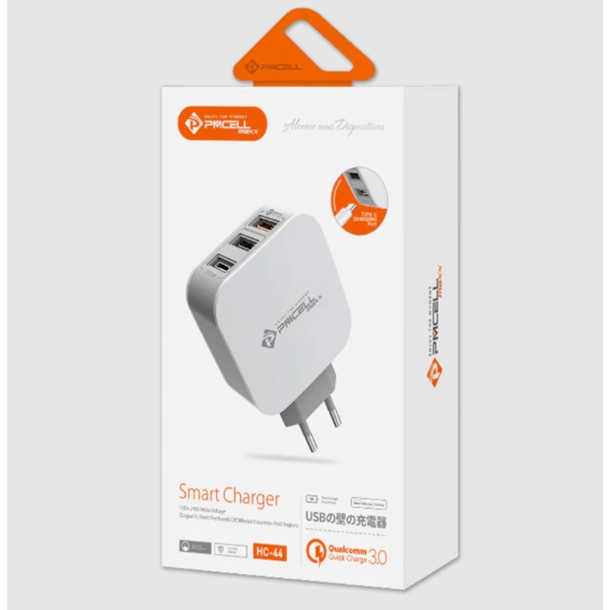 Carregador Turbo Pmcell Hc-44 Quick Charge 3.0 20w C/ 3 Usb