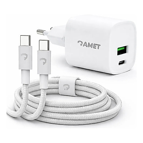 Carregador USB-C 33W Amet Ultra Charger GaN Carregamento Rápido Power Delivery