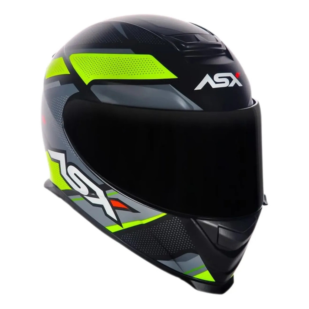 Capacete Asx Eagle Fast - Preto/amarelo/cinza Tam.: 56
