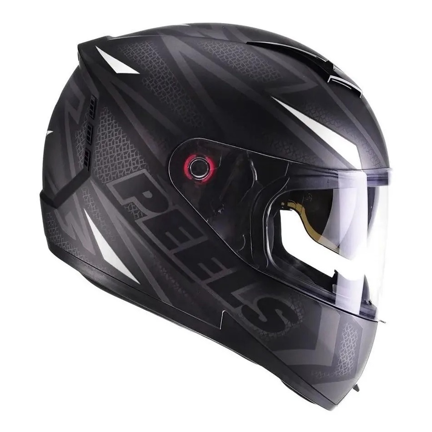 Capacete Peels Icon Fast Preto Branco Viseira Interna