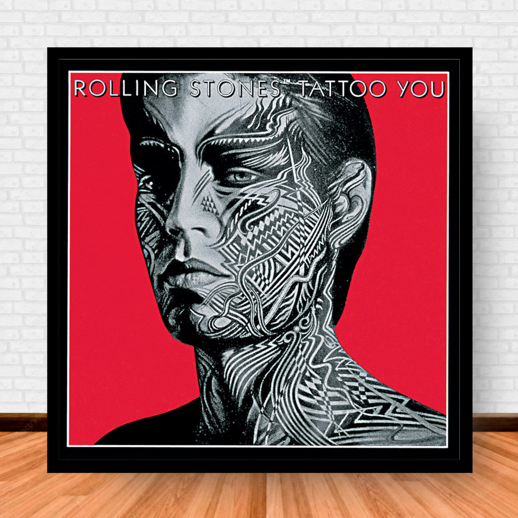 Quadro Decorativo Placa Música Álbuns Rolling Stones Rock com Moldura