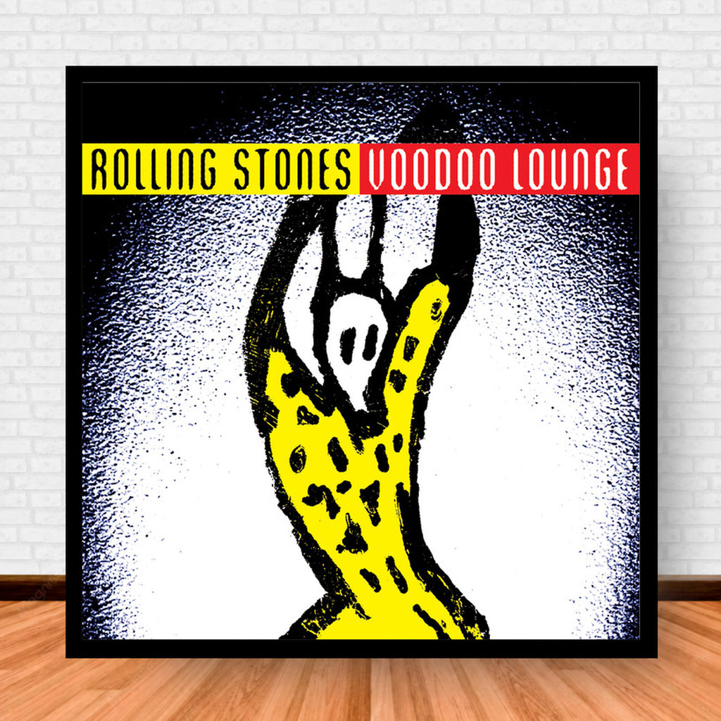 Quadro Decorativo Placa Música Álbuns Rolling Stones Rock com Moldura