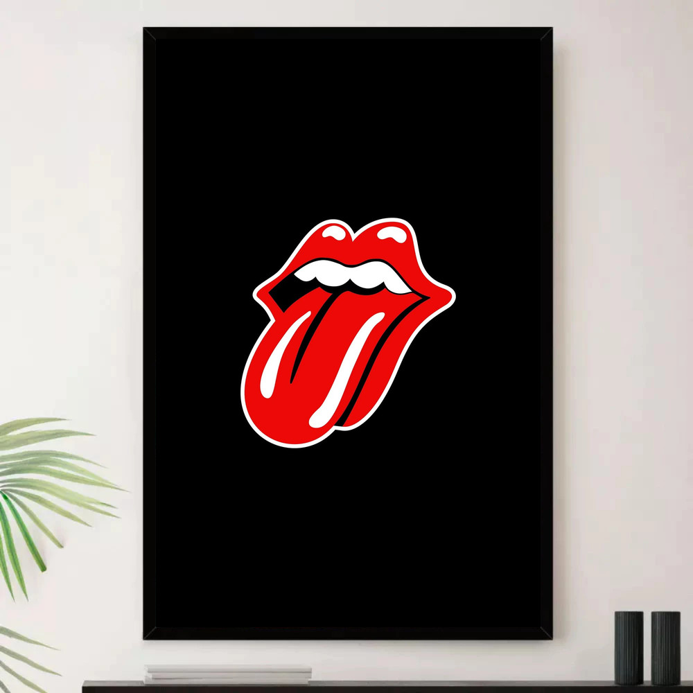 Quadro Placa Decorativa Música Internacional Rolling Stones Rock Clássico Blues Rock Álbuns com Moldura