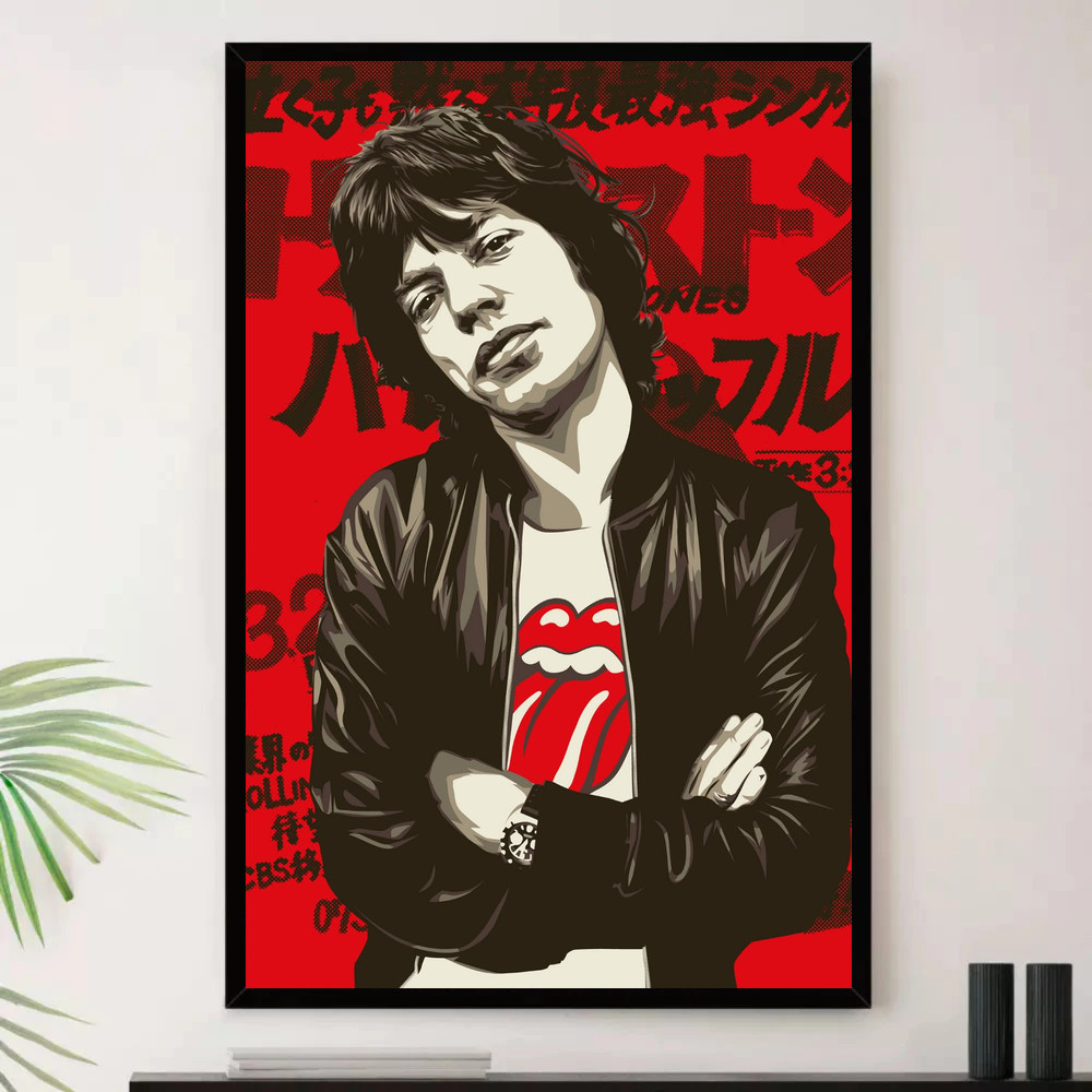 Quadro Placa Decorativa Música Internacional Rolling Stones Rock Clássico Blues Rock Álbuns com Moldura