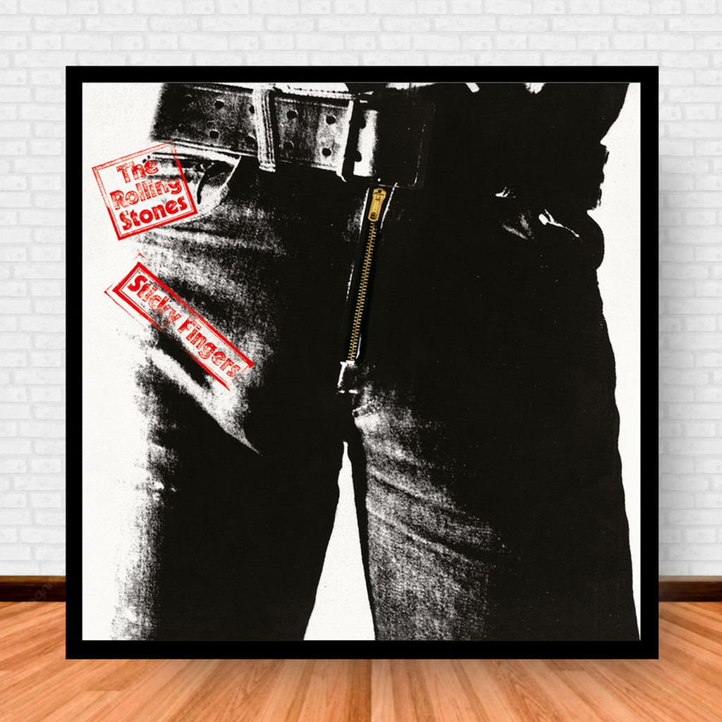 Quadro Decorativo Placa Música Álbuns Rolling Stones Rock com Moldura