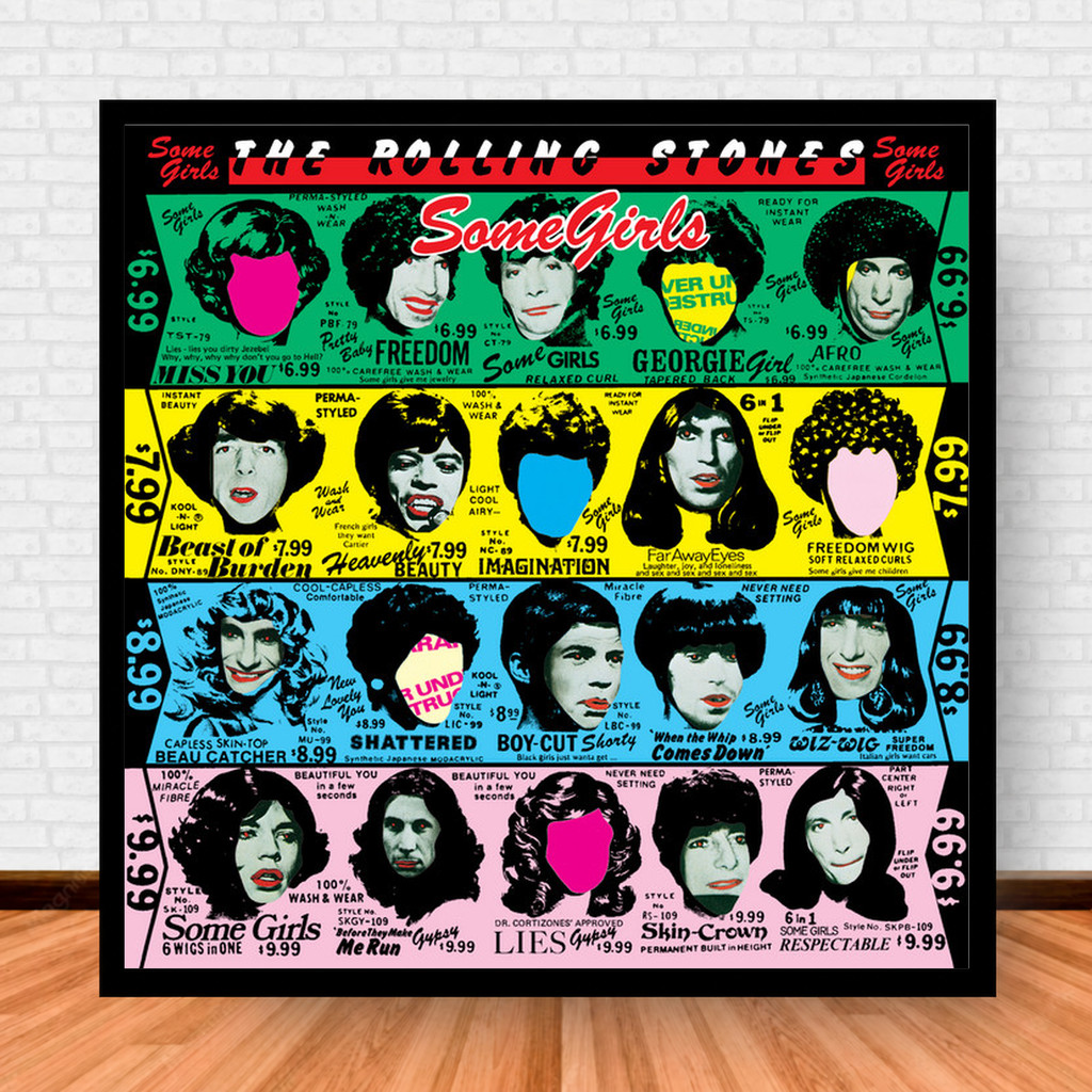 Quadro Decorativo Placa Música Álbuns Rolling Stones Rock com Moldura