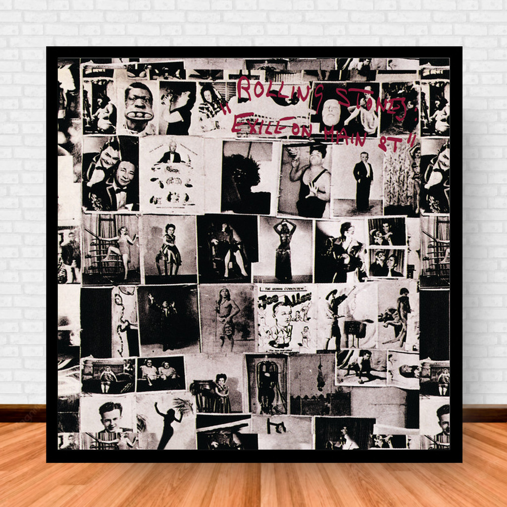 Quadro Decorativo Placa Música Álbuns Rolling Stones Rock com Moldura