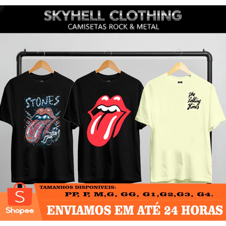 Camiseta The Rolling Stones Masculina Rock Banda Algodão Premium Envio 24h