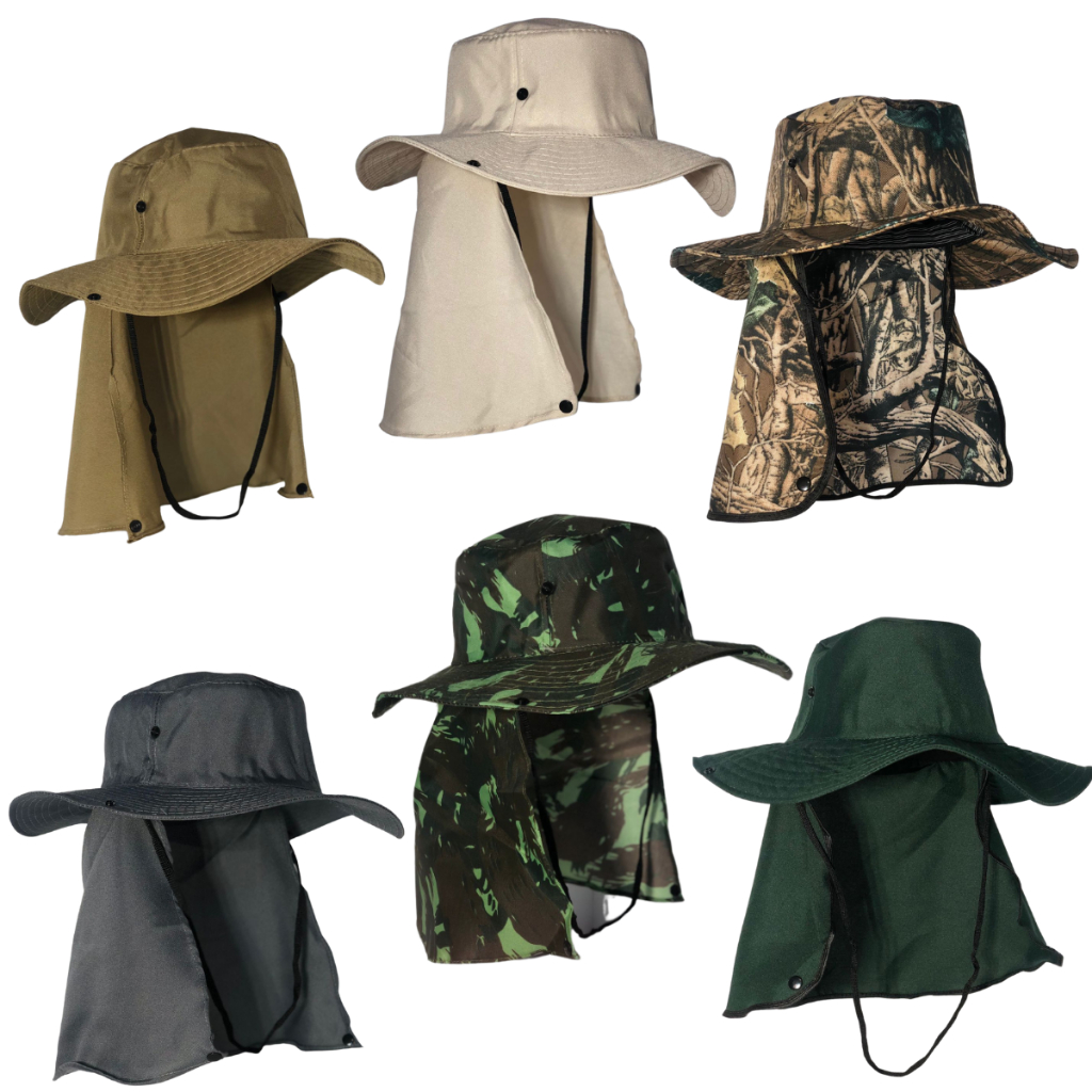 Chapéu de Pesca Pescador Australiano Proteção Sol Solar Camping Carpinteiro Boné