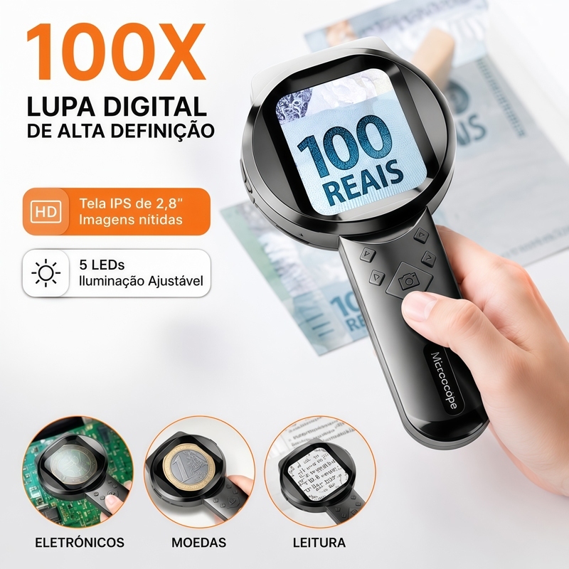 Portable Digital Magnifier 100X HD Microscope for Skin, Scalp, and Hair Analysis - Professional Electronics Repair
