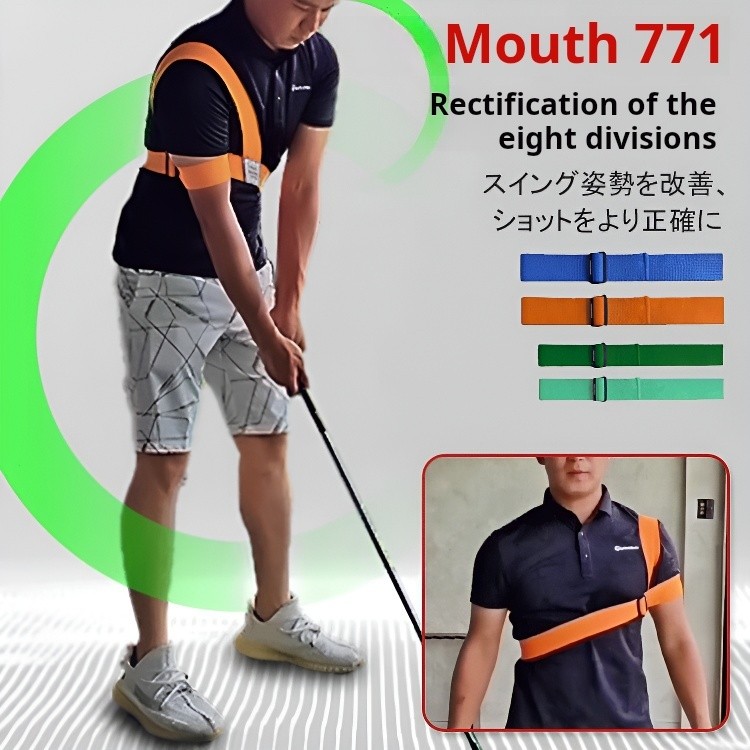 [For Better Golf Game] Kickoff Waist Pull Rope Training Belt Fitness Supplies Turnaround Link Golf Swing Corrector/Train