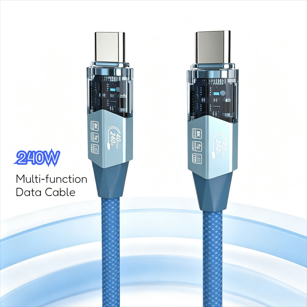 Cabo de dados de carga rápida USB4.0 multifuncional de 240 W Tipo-c para Tipo-c 1.2 m 40 Gbps8K HD Adequado para celular