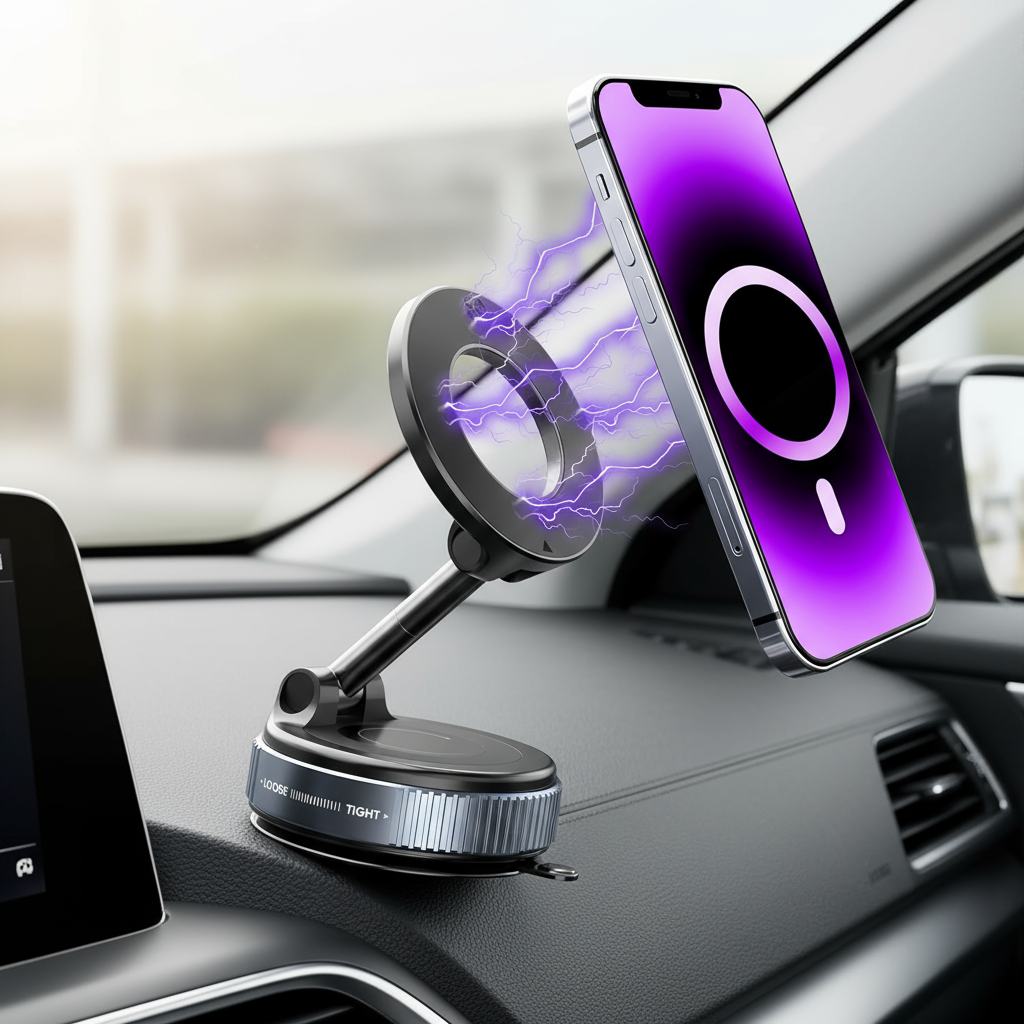 Suporte para Celular Kaston com Montagem Magnética - Rotação 360°, Dobrável, Multifuncional