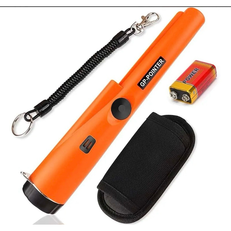 Detector de Metais Portátil GP Pointer à Prova de Água Cor Laranja Preto Moeda Joias Bateria Inclusa