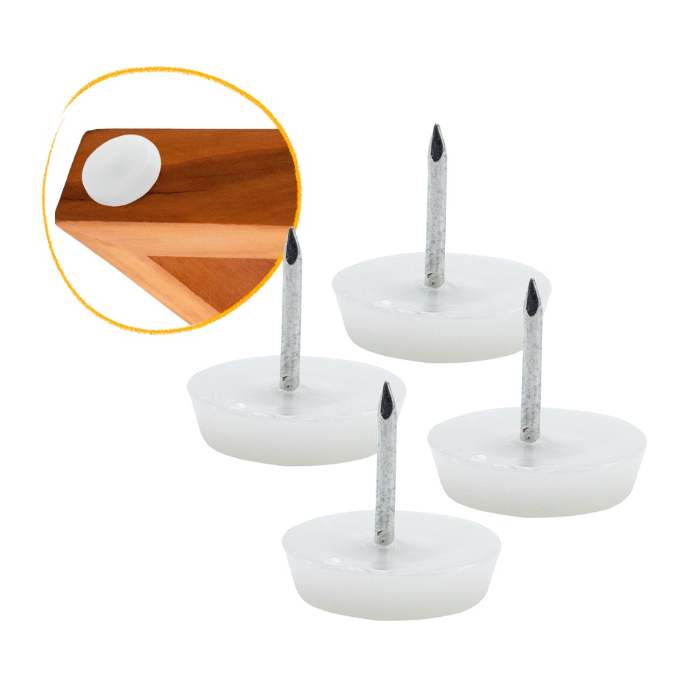 4 Sapata Com Prego Pe Deslizante De Cadeira Mesa Moveis 18mm