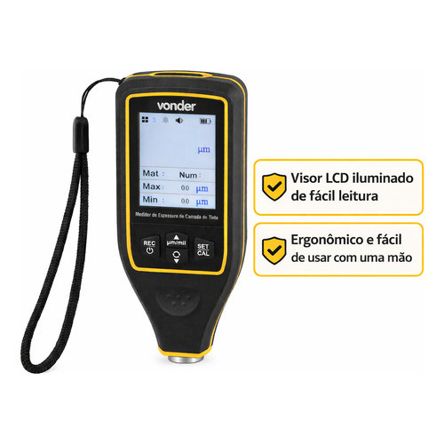 Medidor Espessura Camada De Tinta Digital Ferroso Lcd Preto