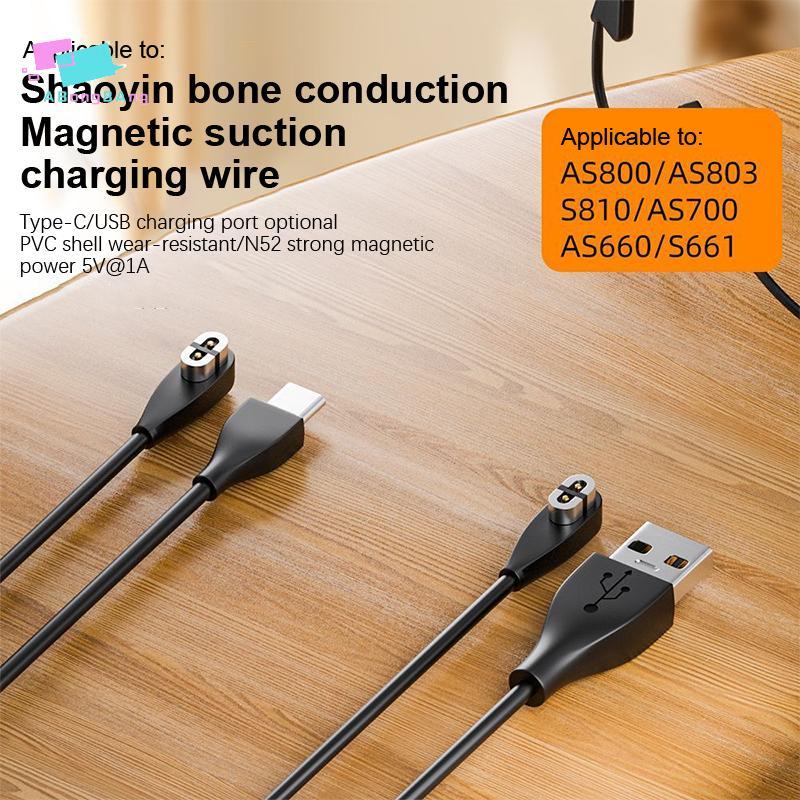 Abongbanghn Fone De Ouvido USB/Tipo-C Cabo De Carregamento Rápido Para Shokz AS800/S803/S810/Apenrun Condução Óssea Adap