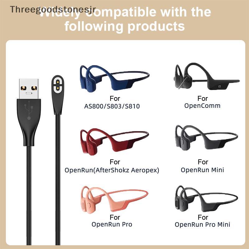 TGS Shokz AS800/S803/S810/OpenRun Fone De Ouvido De Condução Óssea USB/Cabo Carregador Tipo C JR