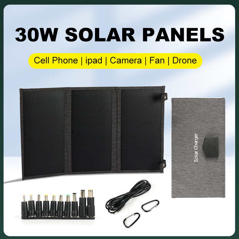 Painel solar dobrável saco 30W ao ar livre portátil celular Tablet PC carregamento